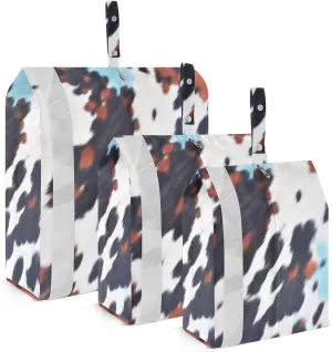 Blue Leopard Compression Packing Cubes, 3pcs Compressible Expandable Travel Packing Organizer, Travel Cubes for Suitcase Carry On