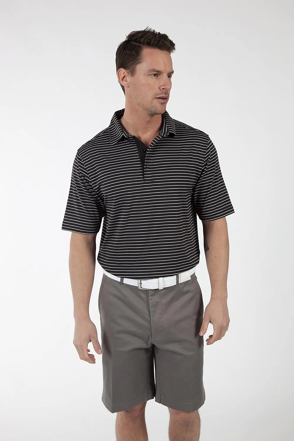 Bobby Jones Golf Apparel - Performance RTJ Cypress Stripe Short Sleeve Golf Polo for Men