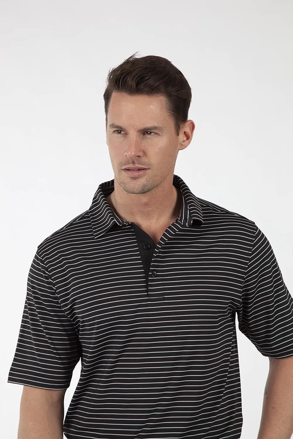 Bobby Jones Golf Apparel - Performance RTJ Cypress Stripe Short Sleeve Golf Polo for Men