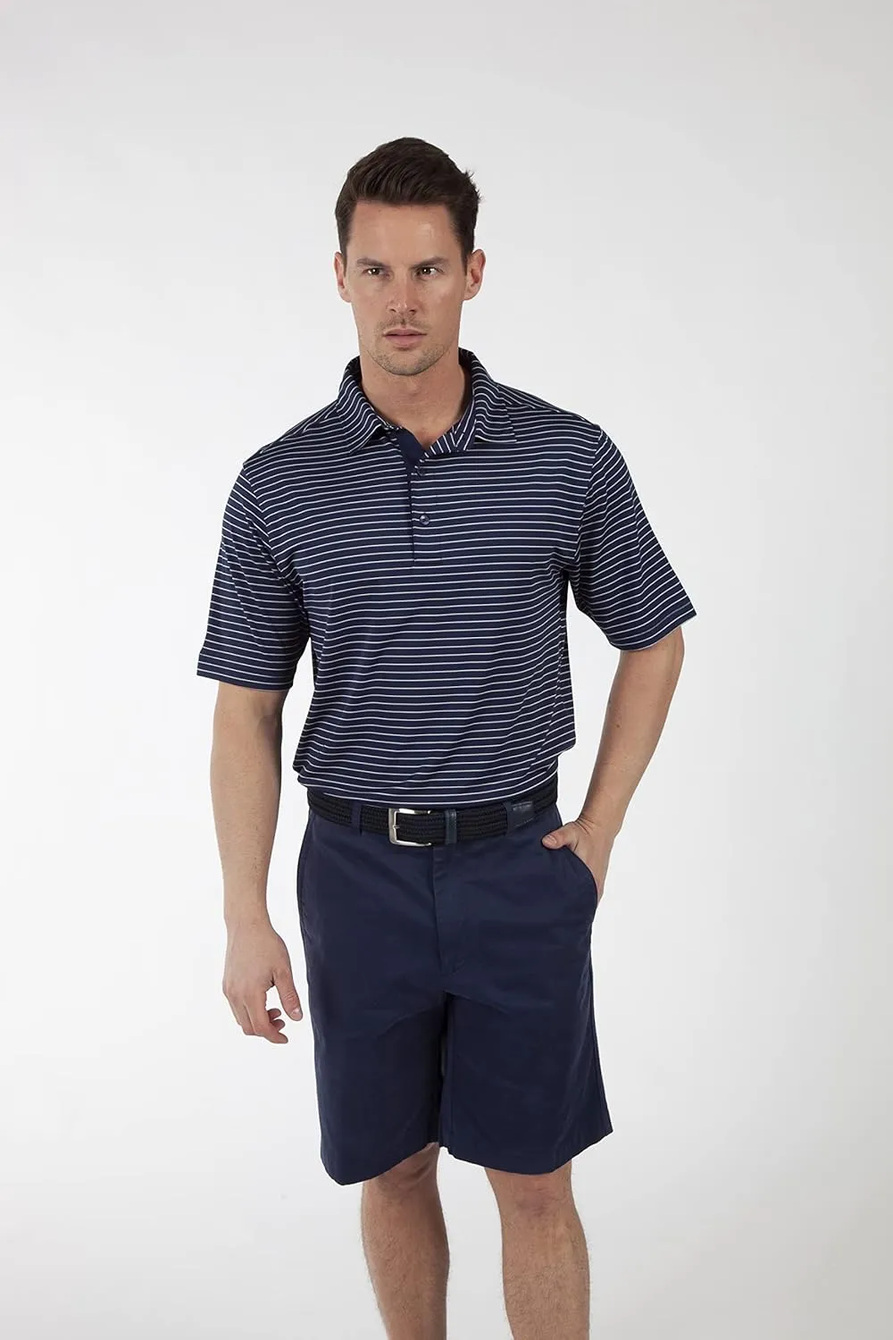 Bobby Jones Golf Apparel - Performance RTJ Cypress Stripe Short Sleeve Golf Polo for Men