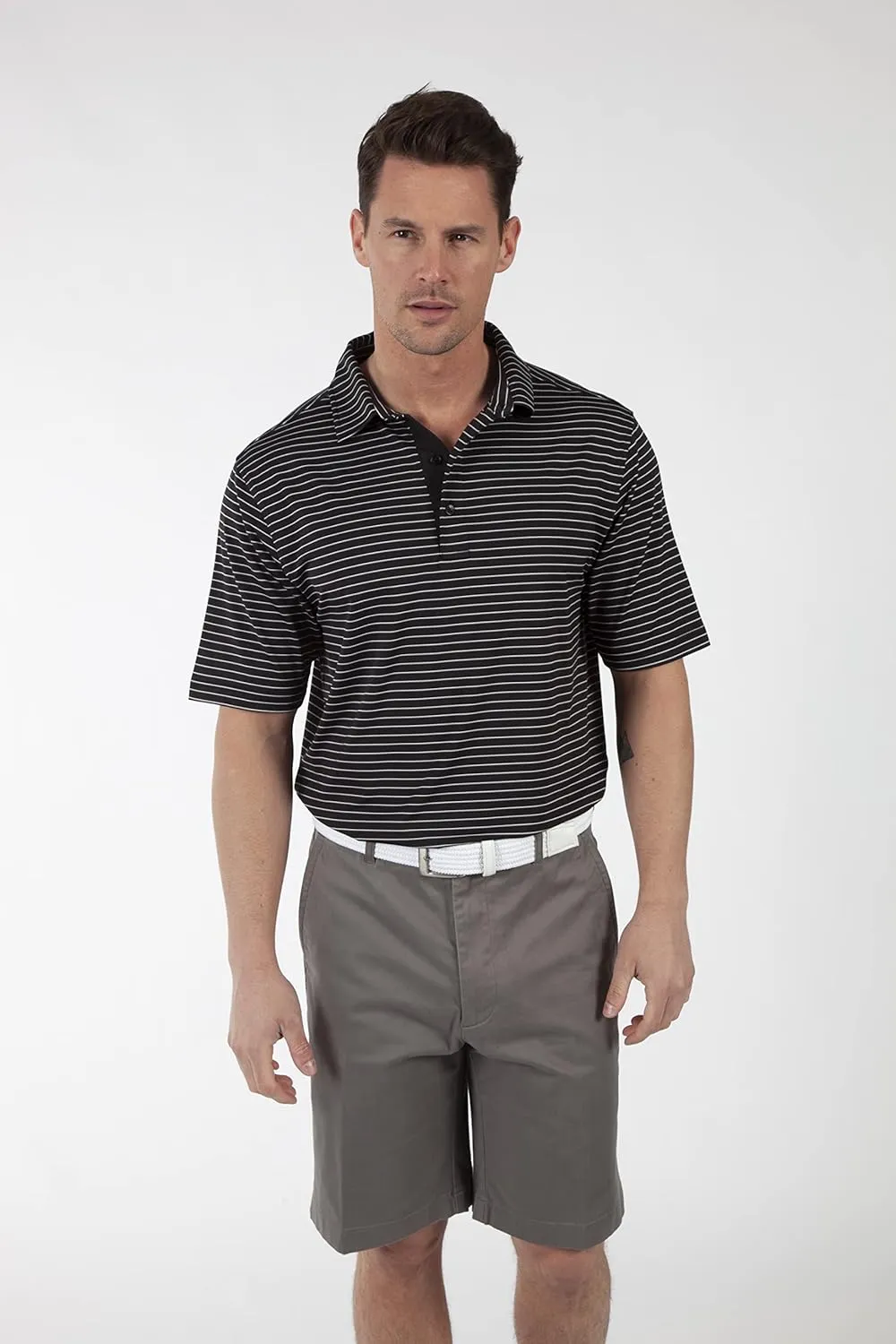 Bobby Jones Golf Apparel - Performance RTJ Cypress Stripe Short Sleeve Golf Polo for Men