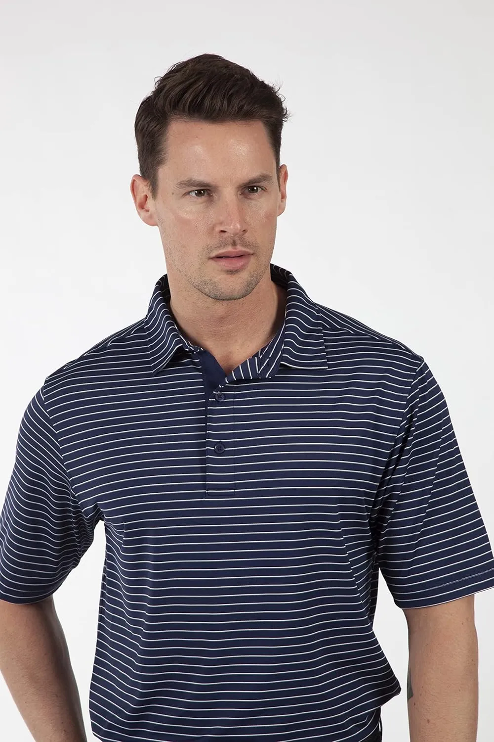 Bobby Jones Golf Apparel - Performance RTJ Cypress Stripe Short Sleeve Golf Polo for Men