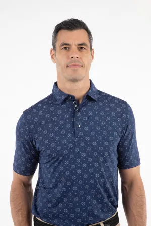 Bobby Jones Mens Short Sleeve Floral Print Performance Golf Polo Shirt (Size Small - 3XL)