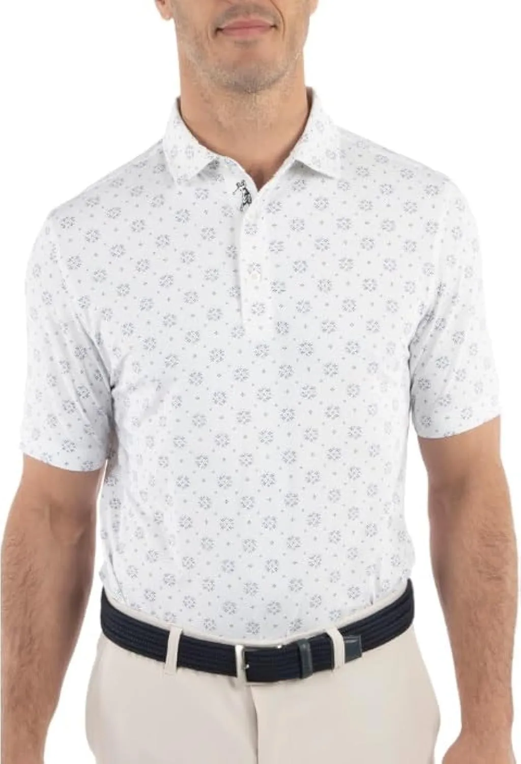 Bobby Jones Mens Short Sleeve Floral Print Performance Golf Polo Shirt (Size Small - 3XL)