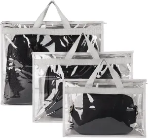 BOSREROY Creative Handbag Protector Organizer Clear Dust Proof Handbag Purse
