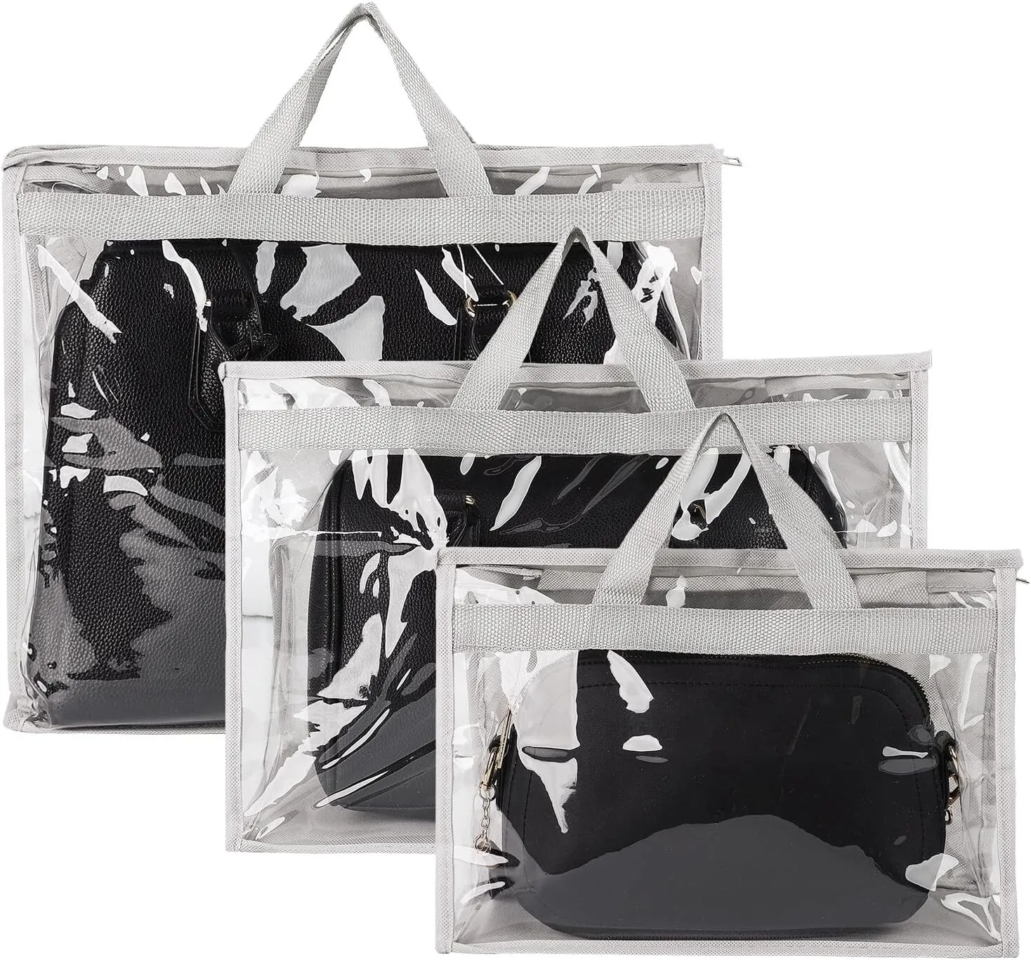 BOSREROY Creative Handbag Protector Organizer Clear Dust Proof Handbag Purse