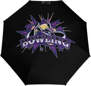 Bowling Ball Travel Umbrella for Rain Windproof 3 Folding Compact Umbrella for Backpack Purse