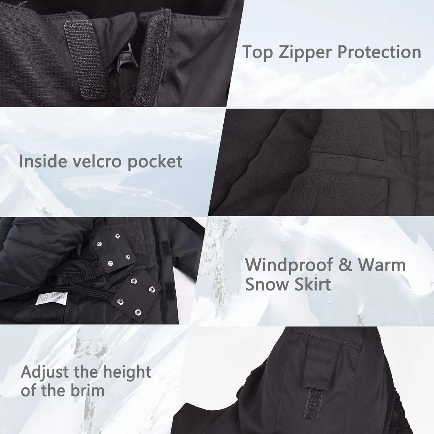 Boy's Waterproof Ski Jacket,Kids Warm Winter Snow Coat,Hooded Fleece Outwear,Windproof RainCoat