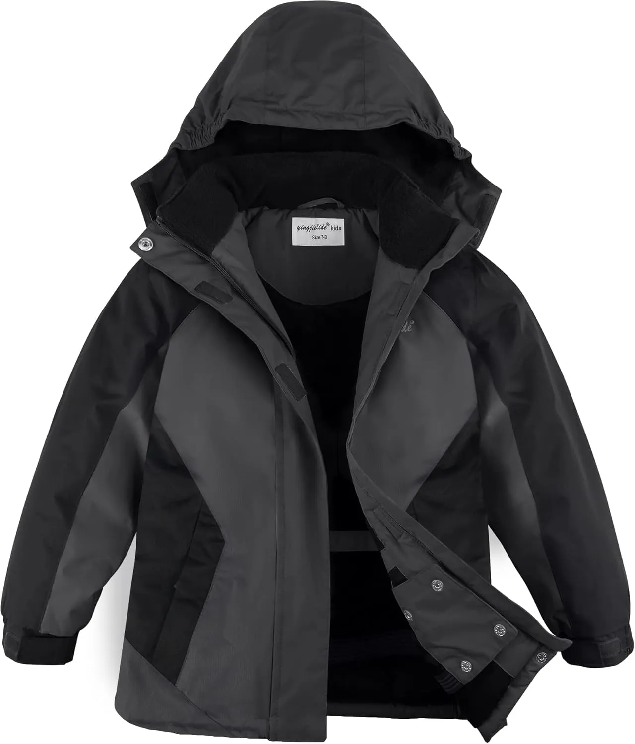Boy's Waterproof Ski Jacket,Kids Warm Winter Snow Coat,Hooded Fleece Outwear,Windproof RainCoat