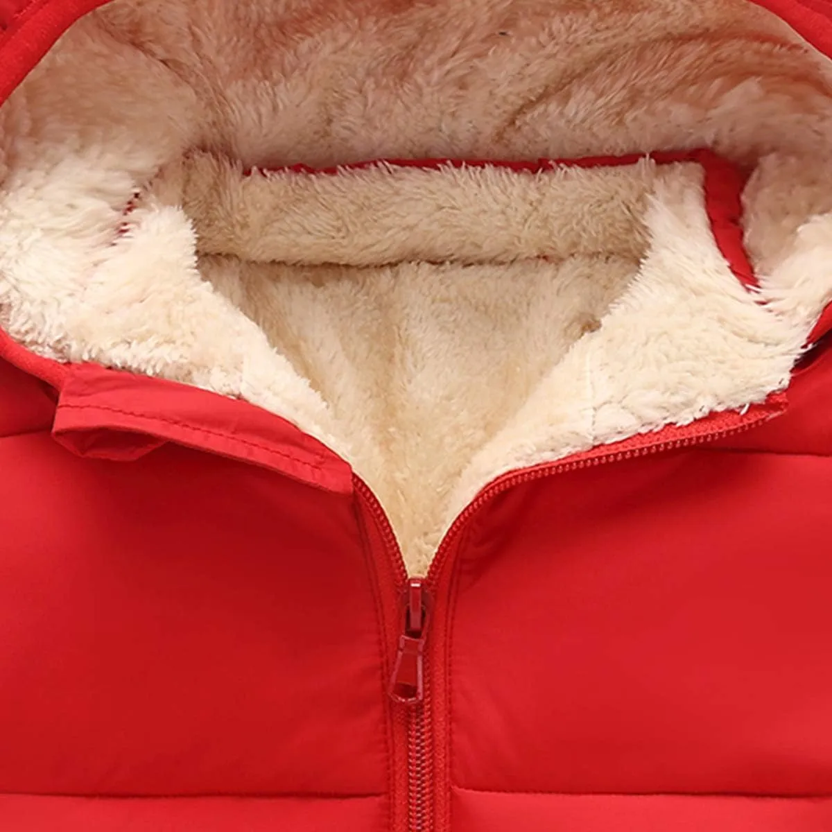 Boys/Girls Thick Jacket Fleece Warm Hooded Windproof Winter Coat Outwear for 2-7 Years