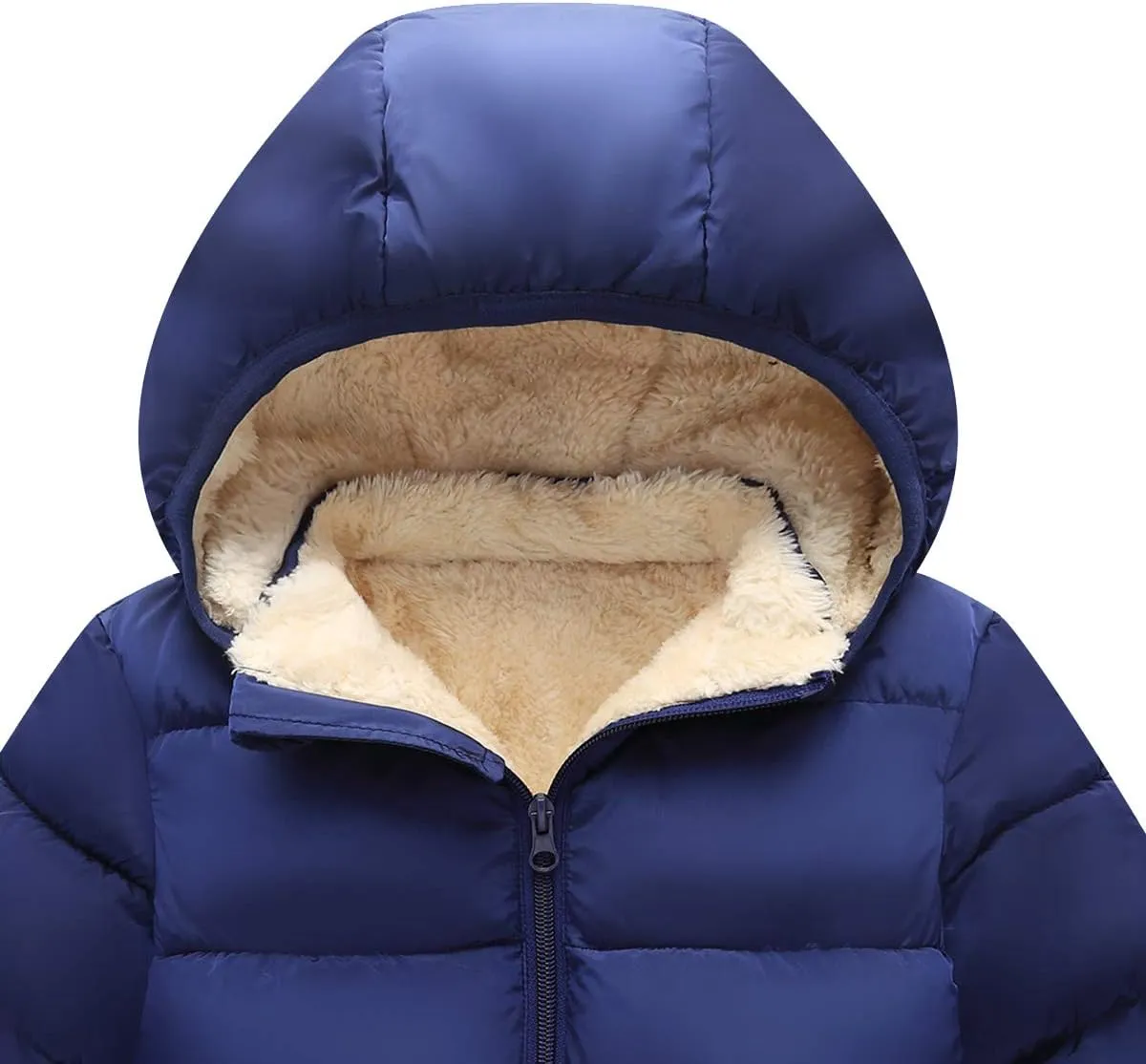 Boys/Girls Thick Jacket Fleece Warm Hooded Windproof Winter Coat Outwear for 2-7 Years