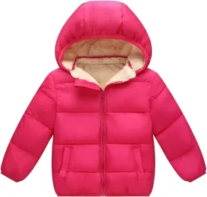 Boys/Girls Thick Jacket Fleece Warm Hooded Windproof Winter Coat Outwear for 2-7 Years