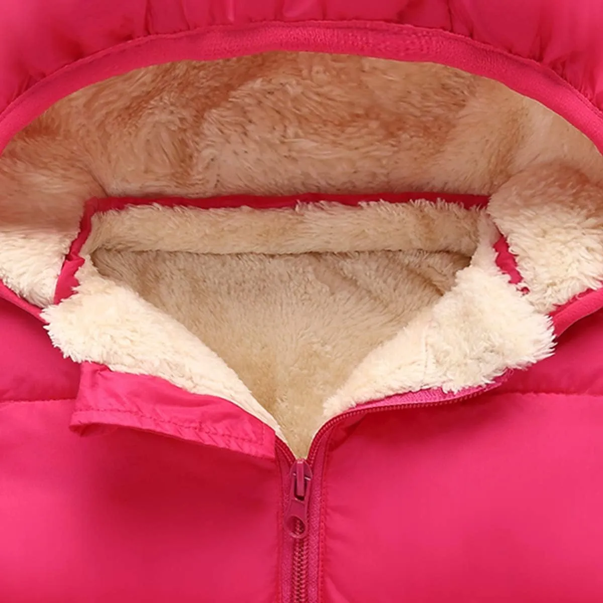 Boys/Girls Thick Jacket Fleece Warm Hooded Windproof Winter Coat Outwear for 2-7 Years