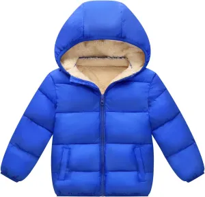 Boys/Girls Thick Jacket Fleece Warm Hooded Windproof Winter Coat Outwear for 2-7 Years
