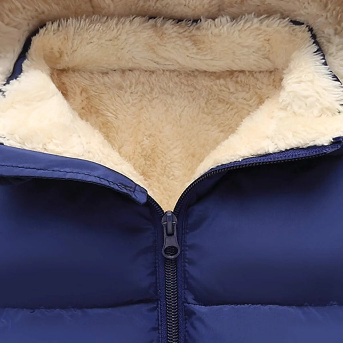 Boys/Girls Thick Jacket Fleece Warm Hooded Windproof Winter Coat Outwear for 2-7 Years