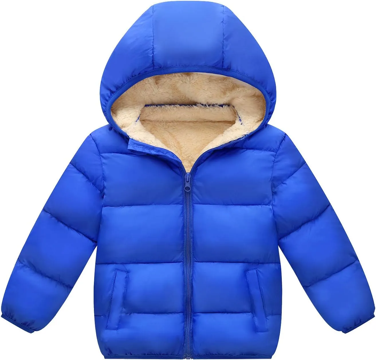 Boys/Girls Thick Jacket Fleece Warm Hooded Windproof Winter Coat Outwear for 2-7 Years