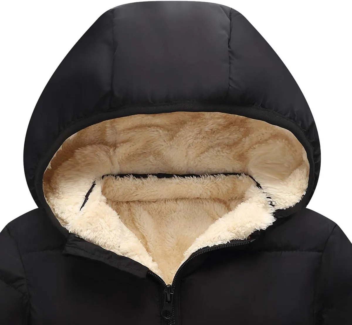 Boys/Girls Thick Jacket Fleece Warm Hooded Windproof Winter Coat Outwear for 2-7 Years