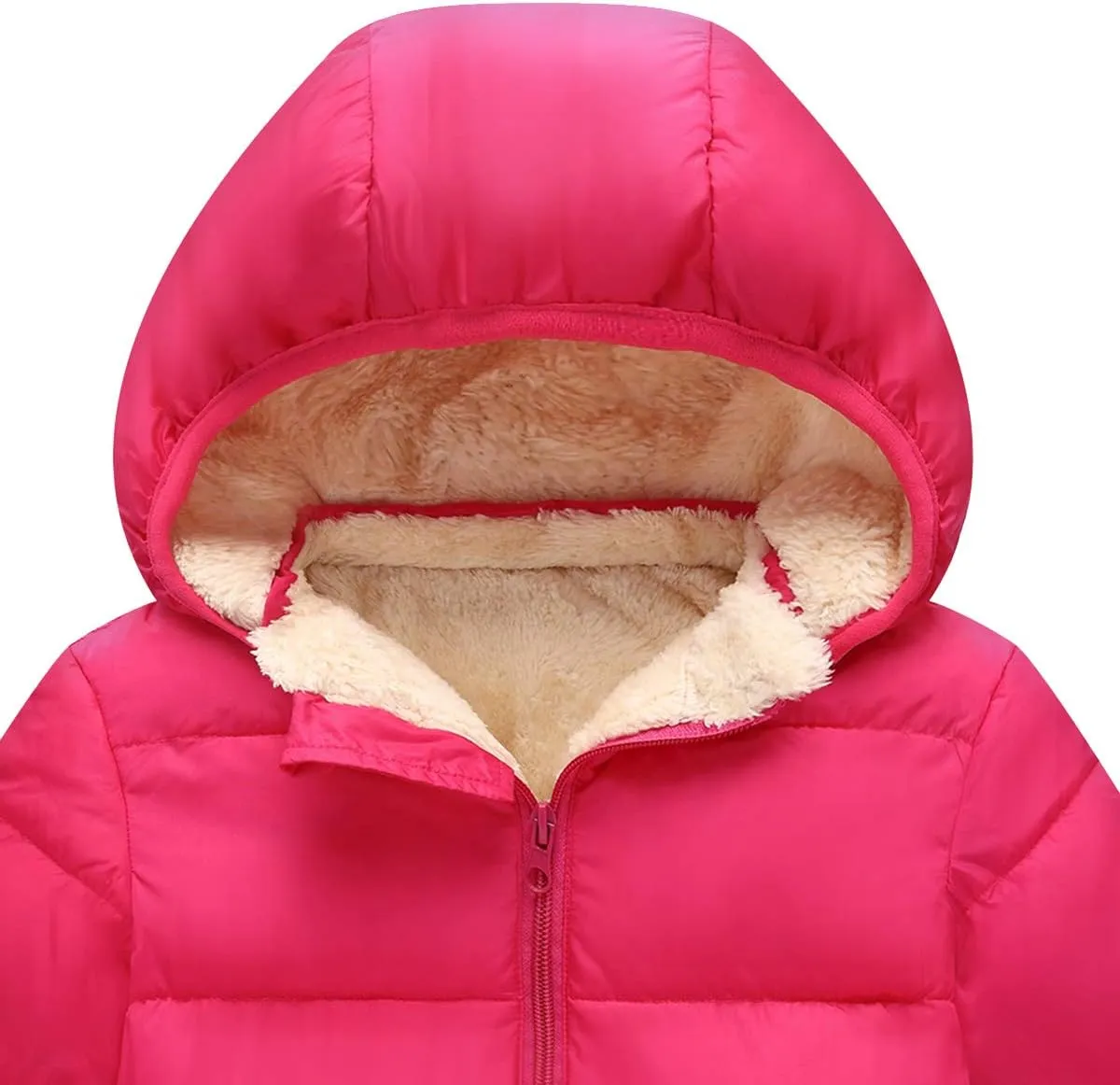 Boys/Girls Thick Jacket Fleece Warm Hooded Windproof Winter Coat Outwear for 2-7 Years