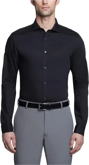 Calvin Klein Men's Dress Shirt Slim Fit Non Iron Herringbone French Cuff