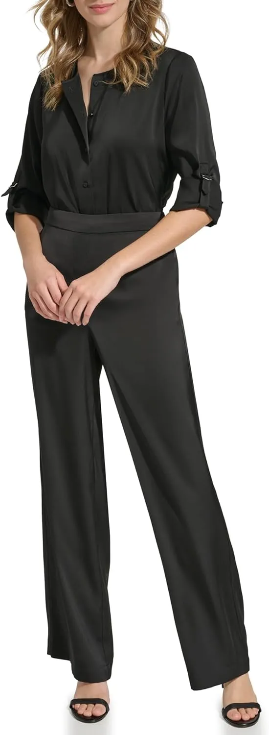 Calvin Klein Women's Wide Leg Pull on Pant