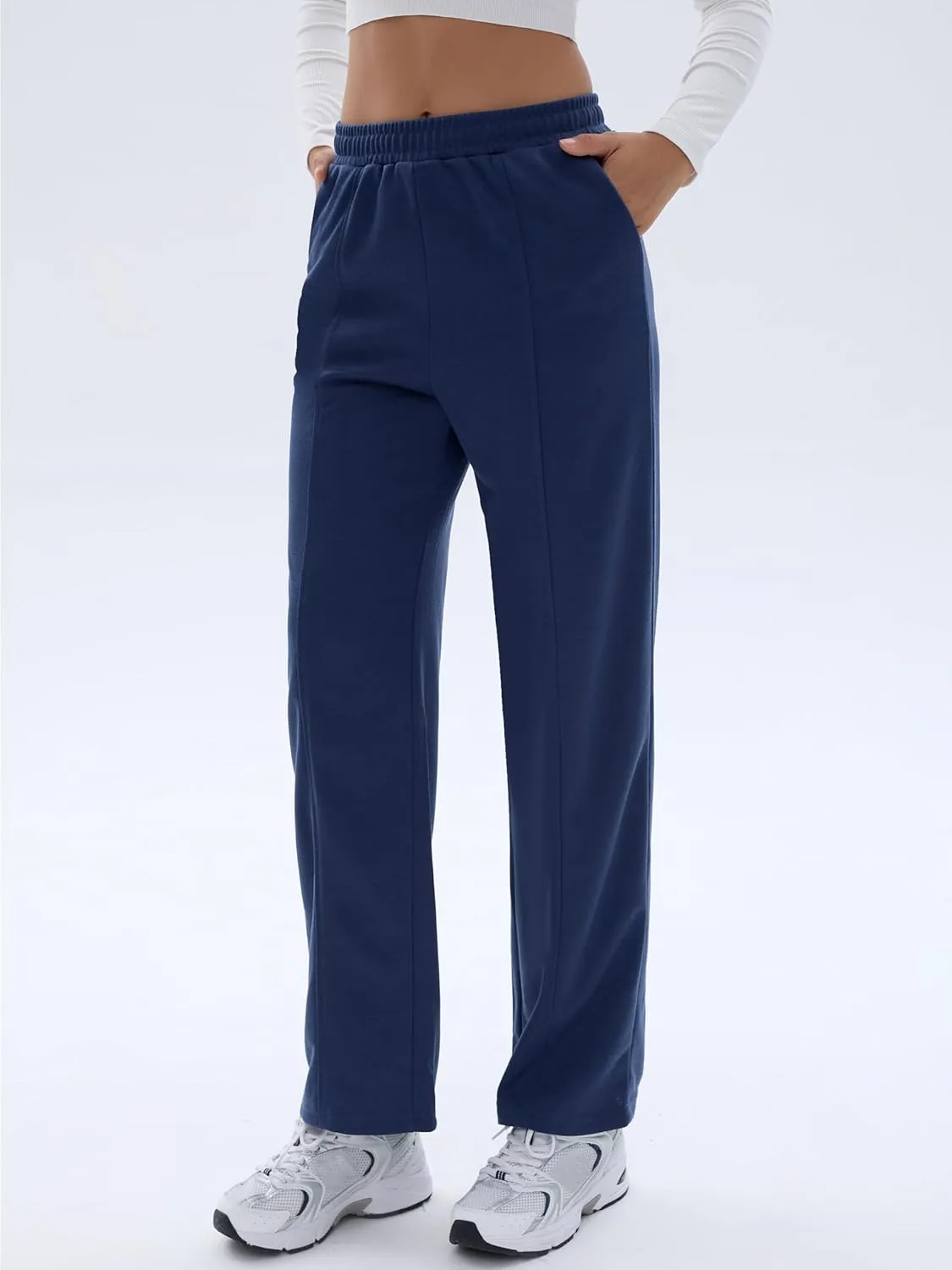 Cargo Sweatpants for Women High Waisted Wide Leg Cargo Pant Baggy Elastic Thicken with 6 Pockets