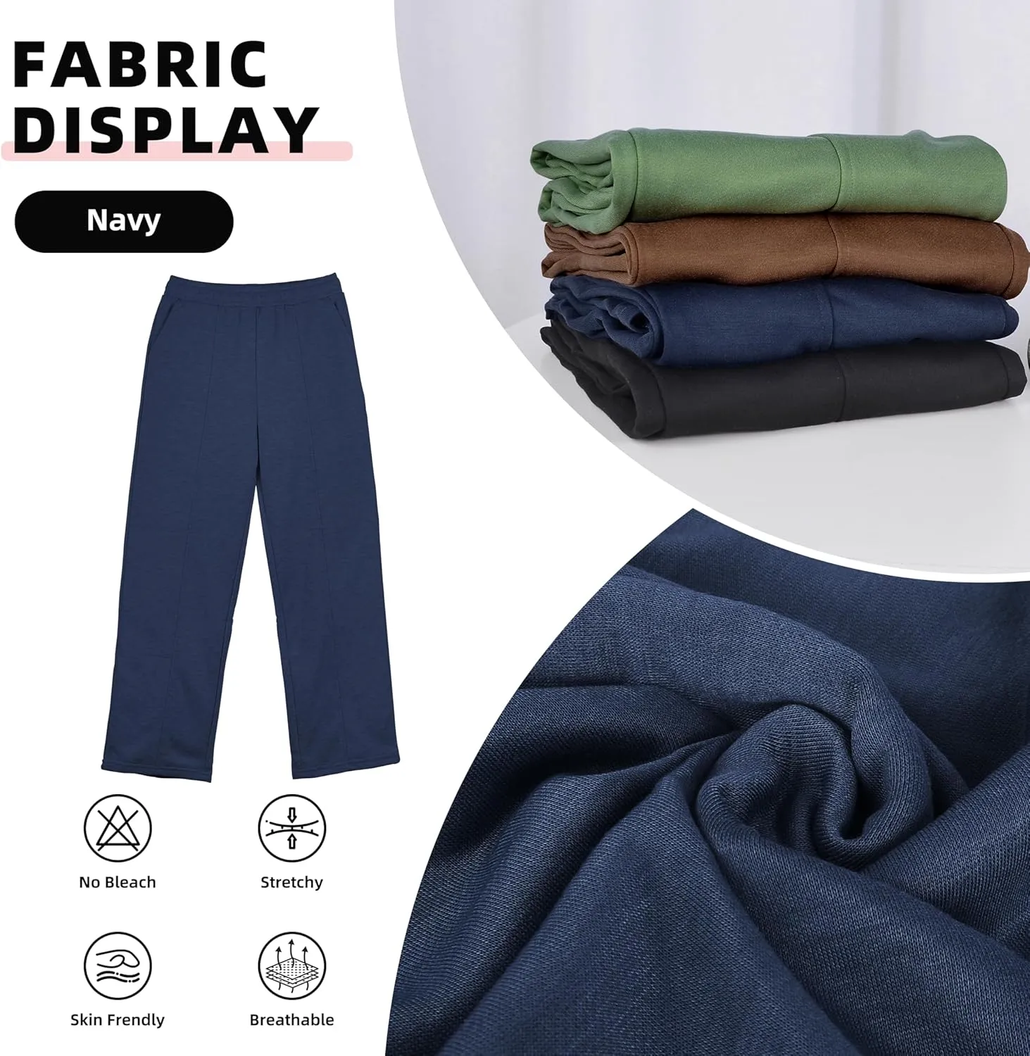Cargo Sweatpants for Women High Waisted Wide Leg Cargo Pant Baggy Elastic Thicken with 6 Pockets