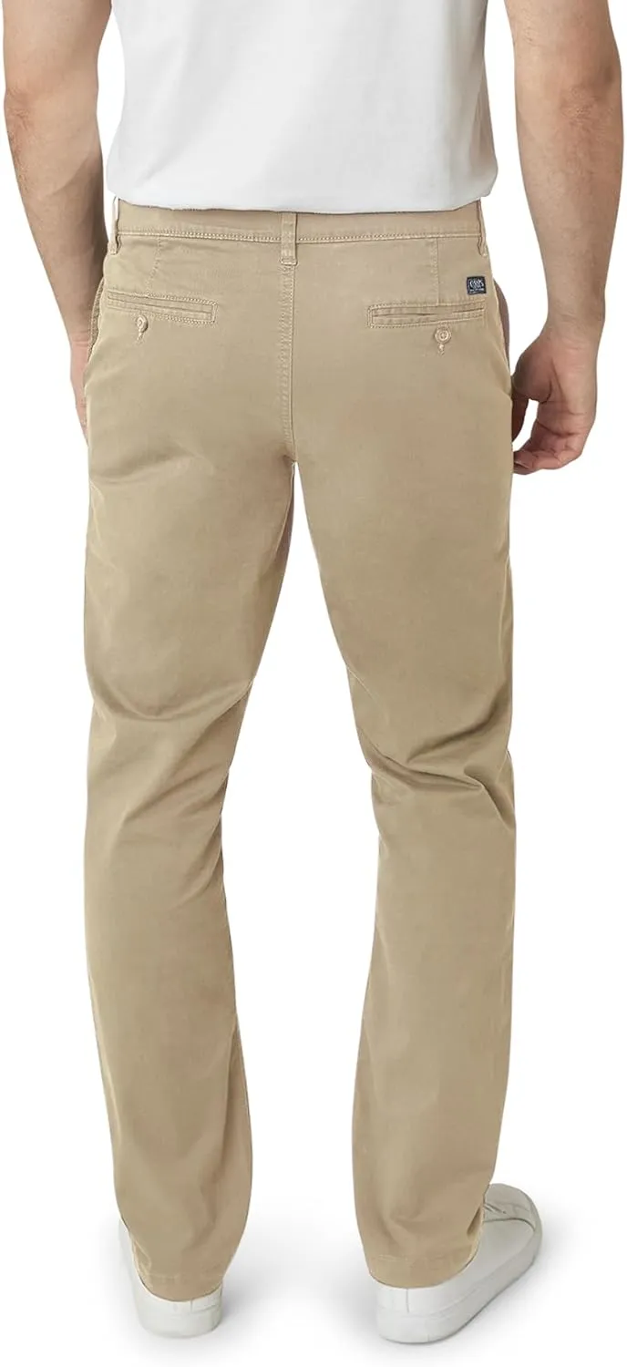Chaps Men's Khaki Pants - Slim Fit Comfort Stretch Cotton Pant - Casual Chinos with Flex Waistband for Men