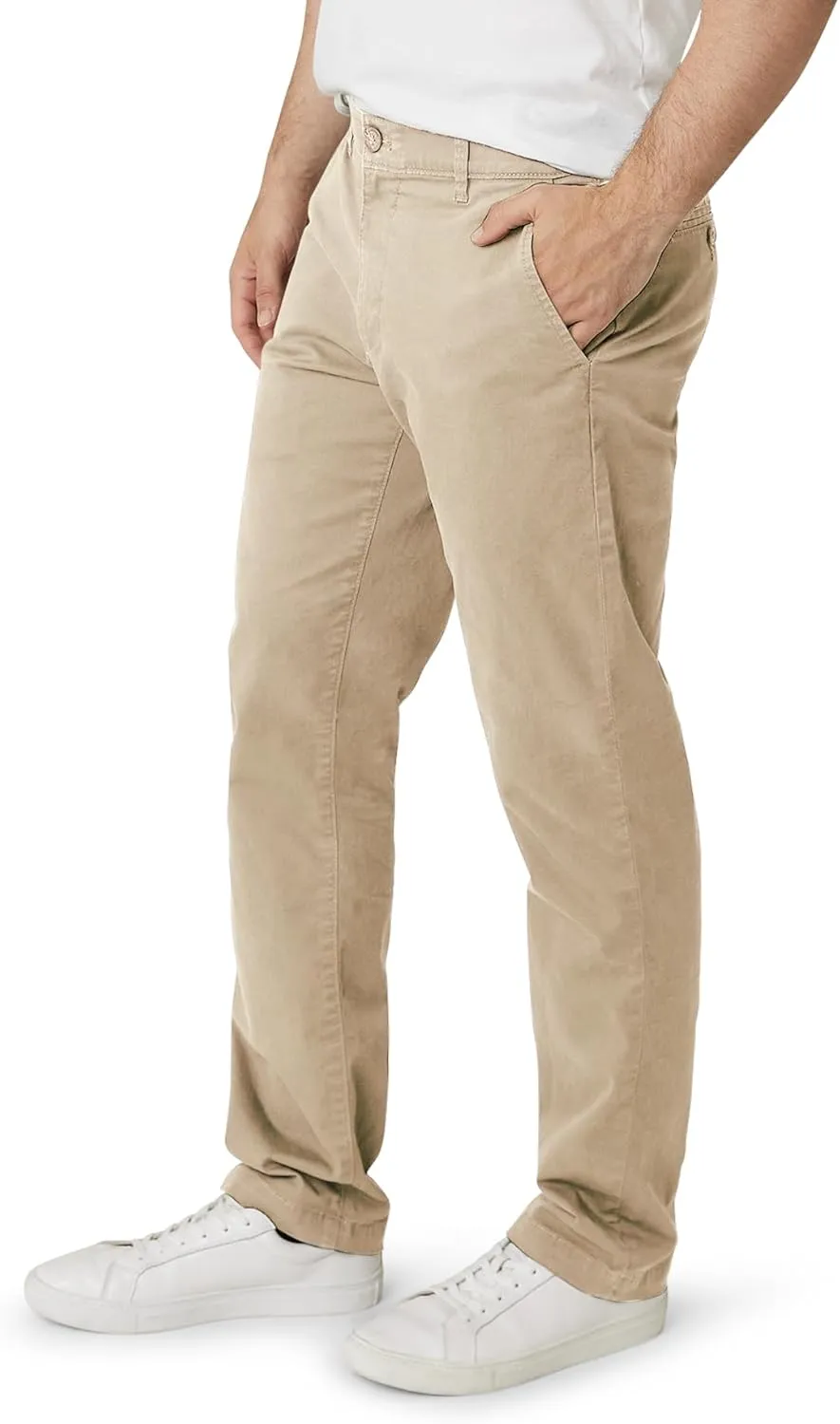 Chaps Men's Khaki Pants - Slim Fit Comfort Stretch Cotton Pant - Casual Chinos with Flex Waistband for Men