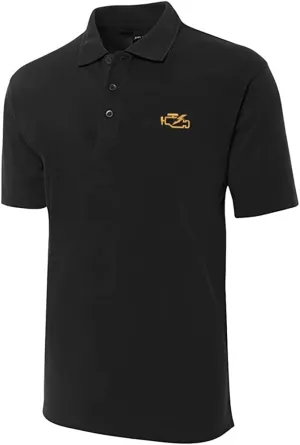 Check Engine Light Mechanic Auto Embroidered Short Sleeve Polo Shirts Classic Embroidery Men's Polo Shirt