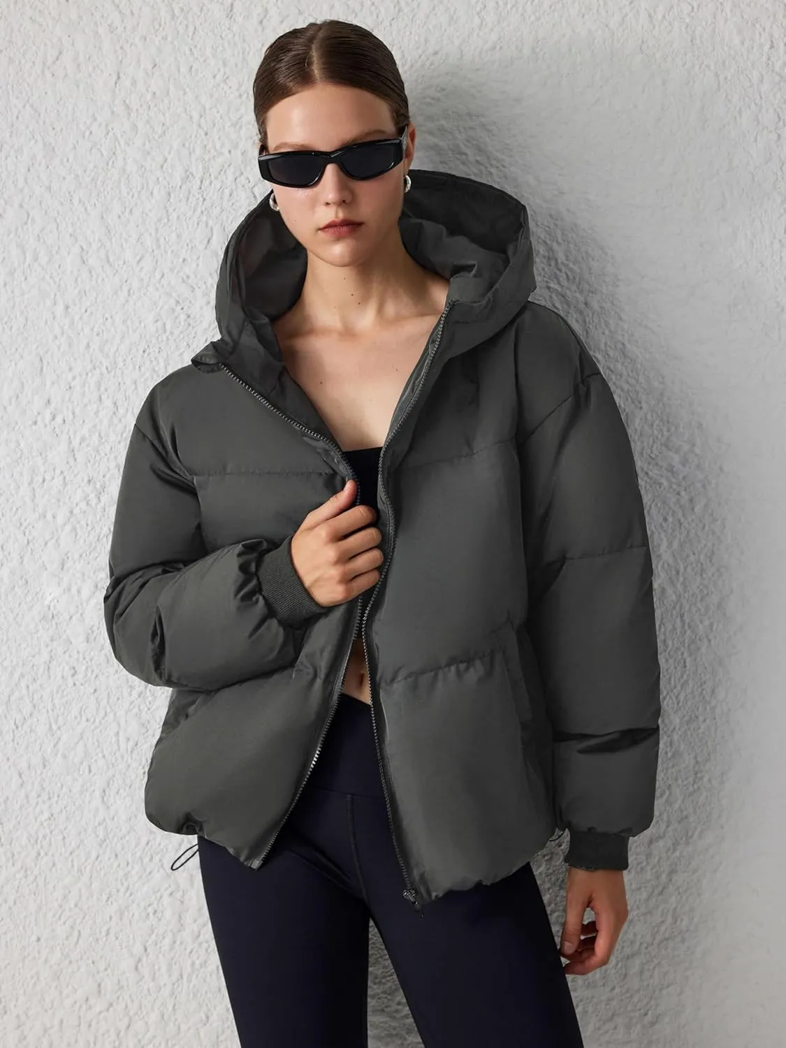 CIDER Solid Hooded Puffer Coat