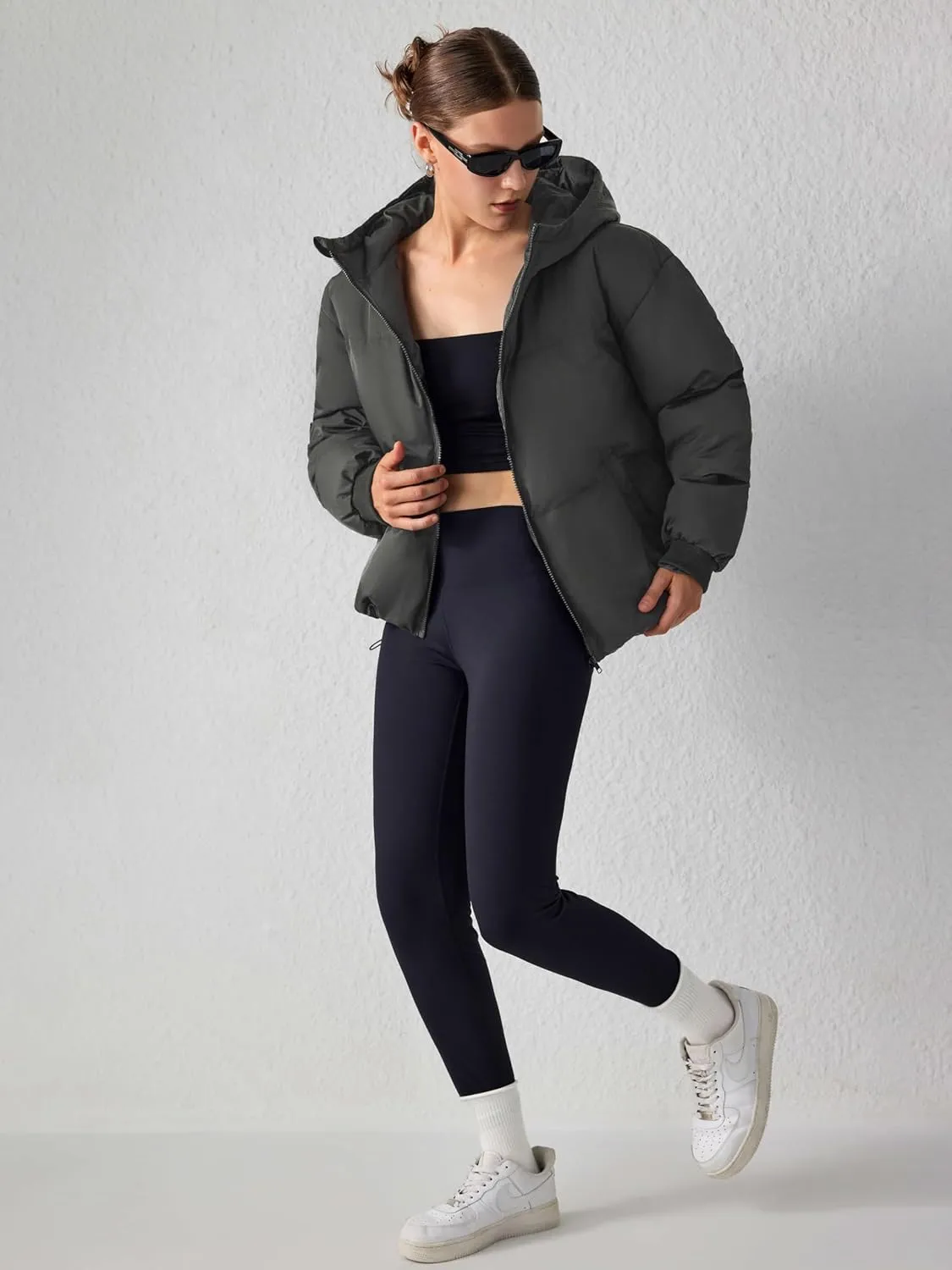 CIDER Solid Hooded Puffer Coat