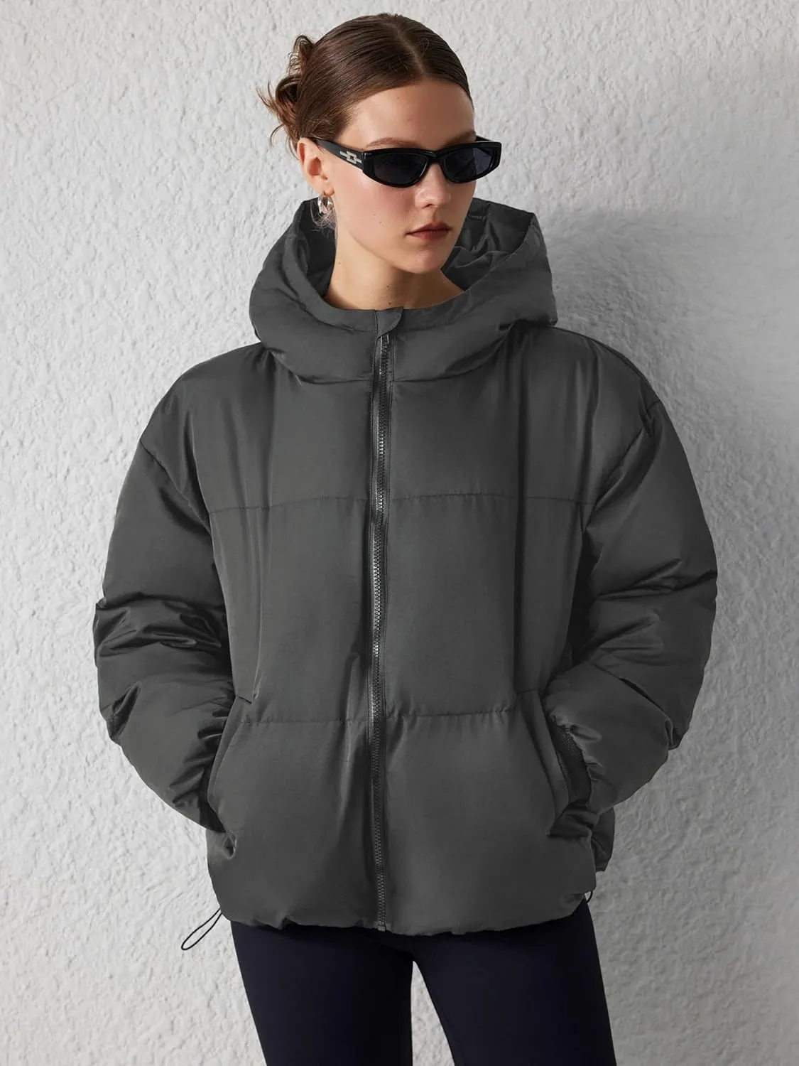 CIDER Solid Hooded Puffer Coat