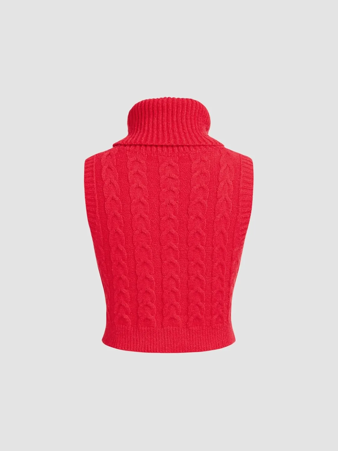 CIDER Womens Sleeveless Sweater Tops Turtle Necks Cable Knit Croped Vest Tank Top