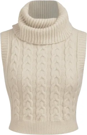CIDER Womens Sleeveless Sweater Tops Turtle Necks Cable Knit Croped Vest Tank Top