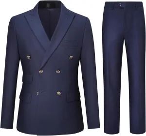 Cloudstyle Mens 2-Piece Dress Suit Blazer Slim Fit Double-Breasted Suit Jacket Sport Coat and Pants Set