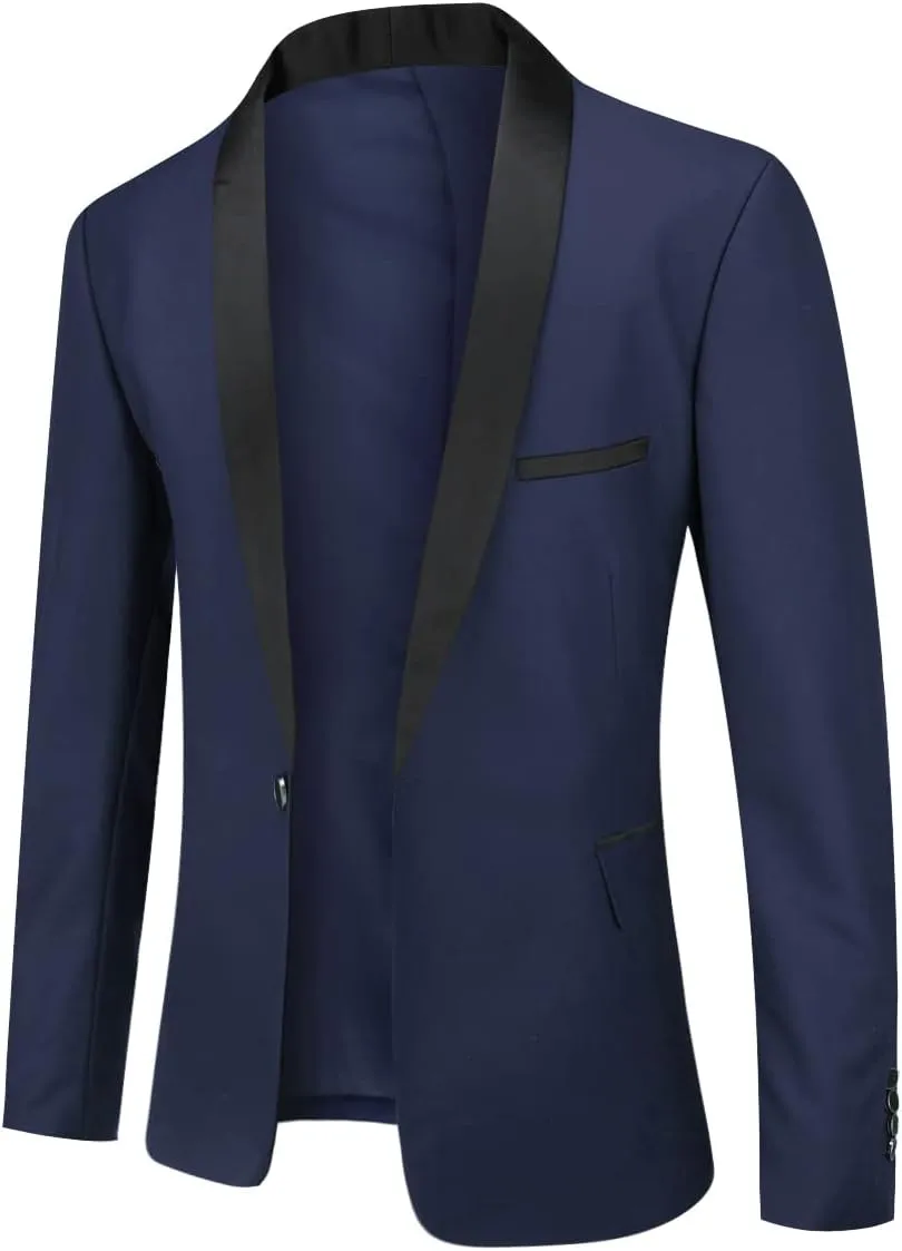 Cloudstyle Mens Tux Suits 2-Piece Shawl Collar Solid Prom Party Jacket Coat Pants Sets