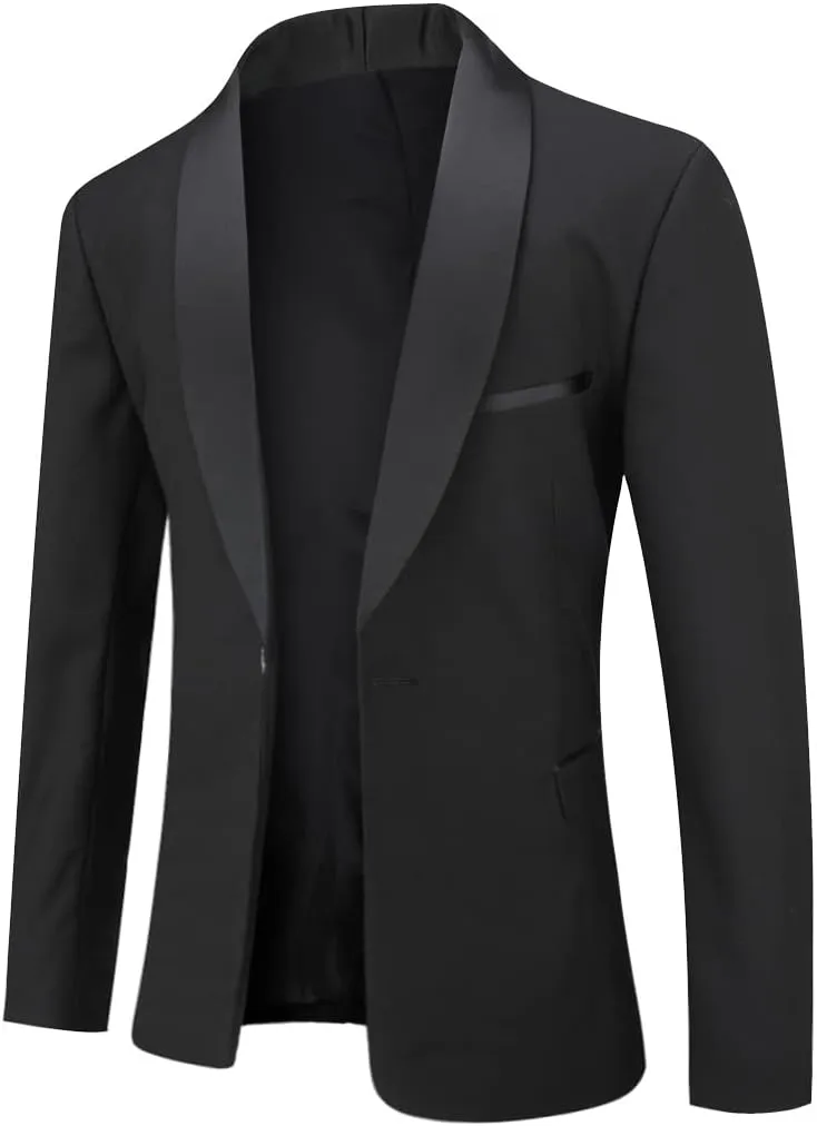Cloudstyle Mens Tux Suits 2-Piece Shawl Collar Solid Prom Party Jacket Coat Pants Sets