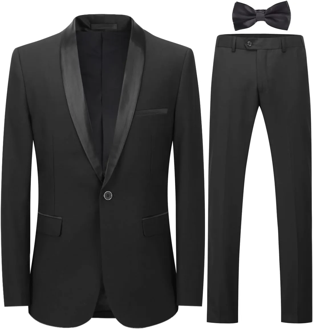 Cloudstyle Mens Tux Suits 2-Piece Shawl Collar Solid Prom Party Jacket Coat Pants Sets