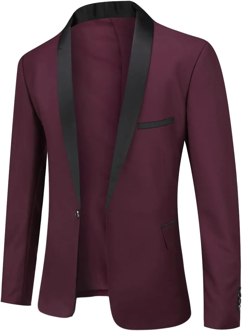 Cloudstyle Mens Tux Suits 2-Piece Shawl Collar Solid Prom Party Jacket Coat Pants Sets