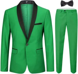 Cloudstyle Mens Tux Suits 2-Piece Shawl Collar Solid Prom Party Jacket Coat Pants Sets