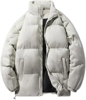 Coat Thickened Cotton-Padded Jacket Down Jacket Cotton-Padded Men's Winter Couple Cotton-Padded Coat(3X-Large)