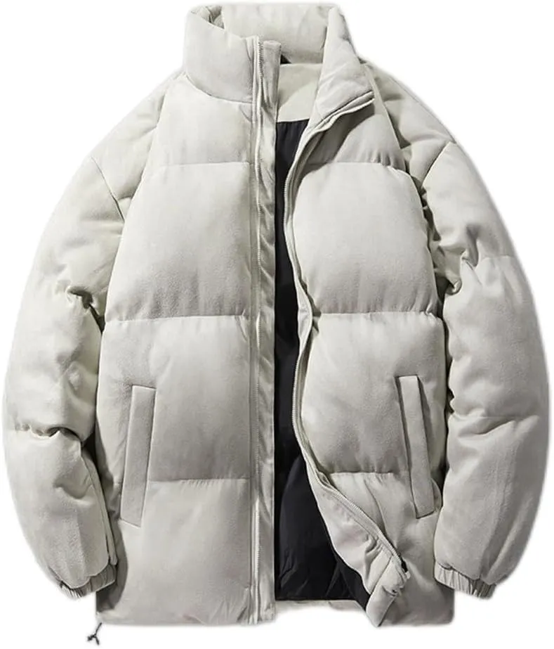 Coat Thickened Cotton-Padded Jacket Down Jacket Cotton-Padded Men's Winter Couple Cotton-Padded Coat(3X-Large)