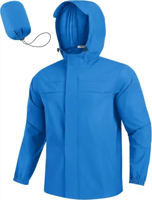 COOFANDY Men's Rain Jacket Waterproof Lightweight Windbreaker Packable Hooded Raincoat for Hiking, Cycling, Golf & Travel