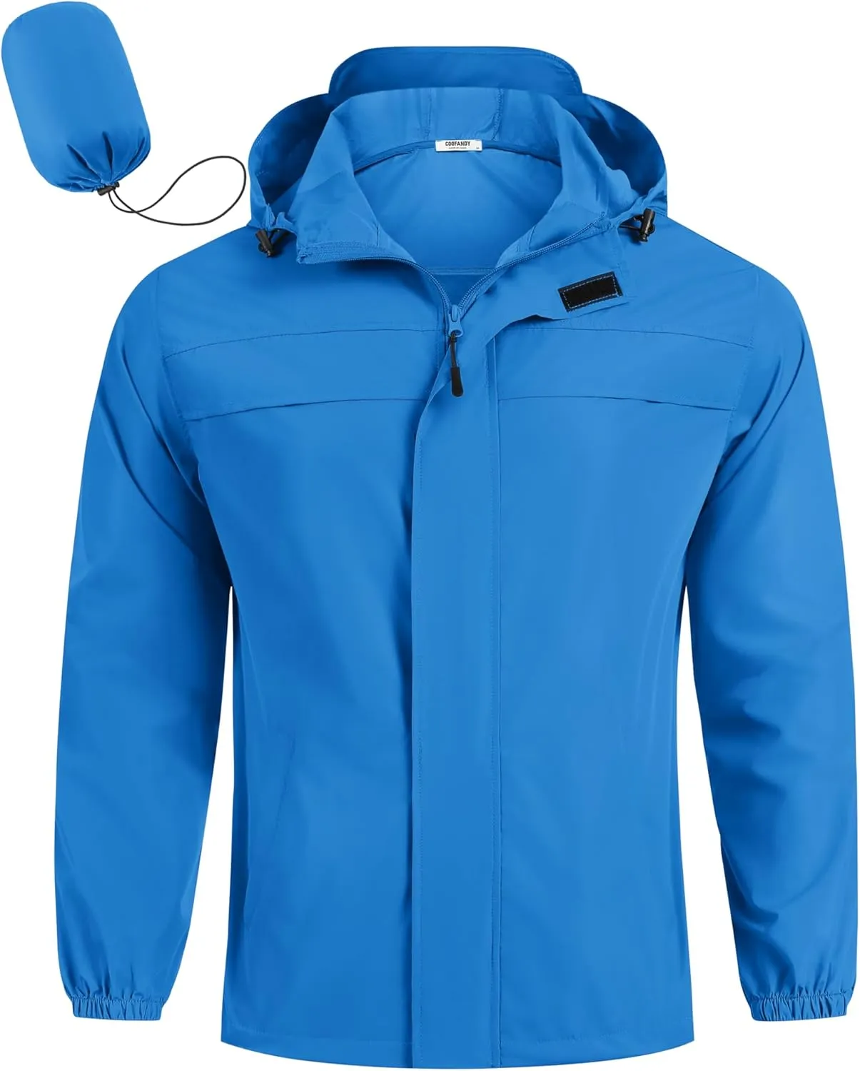 COOFANDY Men's Rain Jacket Waterproof Lightweight Windbreaker Packable Hooded Raincoat for Hiking, Cycling, Golf & Travel