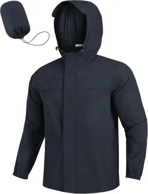 COOFANDY Men's Rain Jacket Waterproof Lightweight Windbreaker Packable Hooded Raincoat for Hiking, Cycling, Golf & Travel