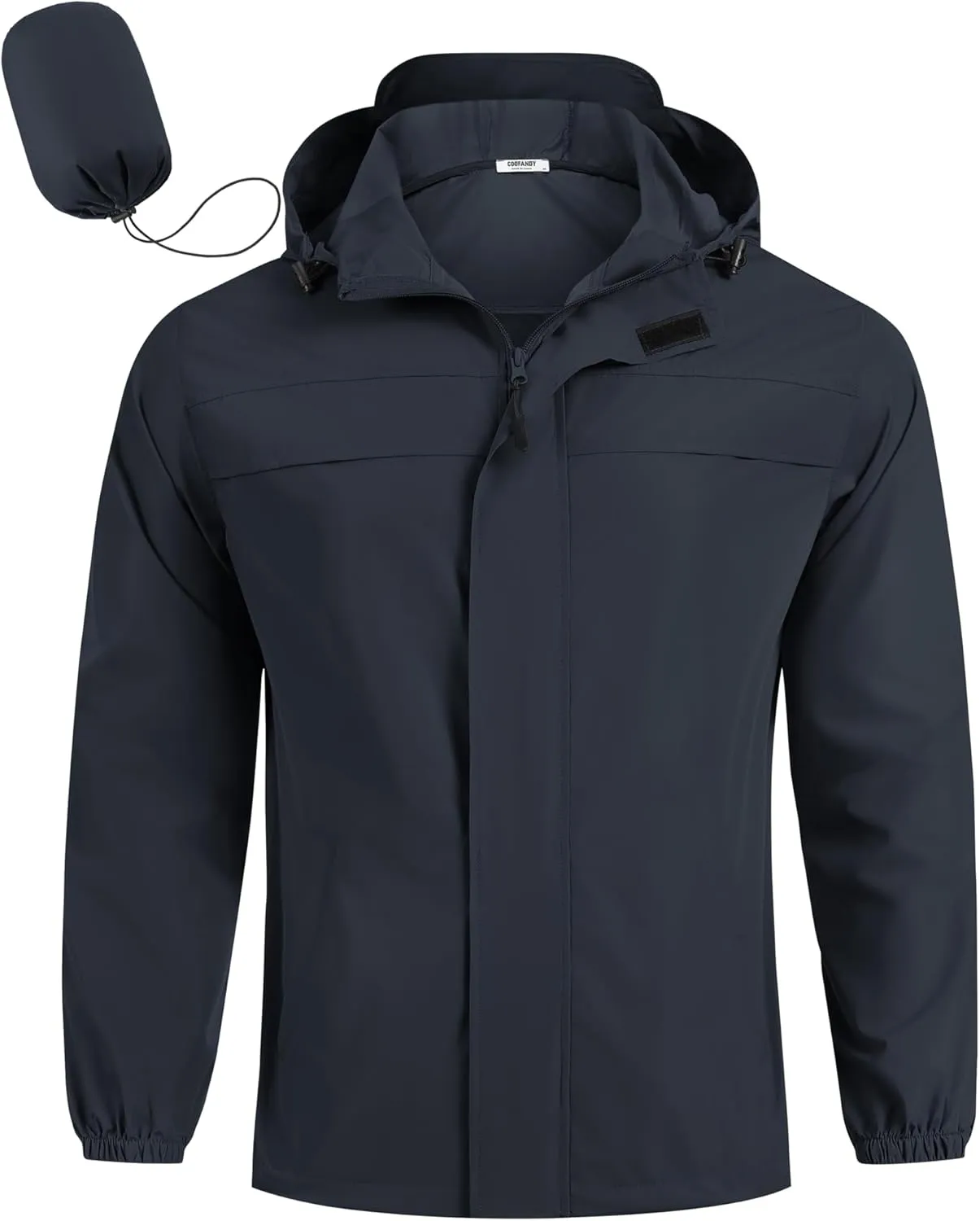 COOFANDY Men's Rain Jacket Waterproof Lightweight Windbreaker Packable Hooded Raincoat for Hiking, Cycling, Golf & Travel