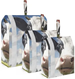 Cow Compression Packing Cubes, 3pcs Compressible Expandable Travel Packing Organizer, Travel Cubes for Suitcase Carry On