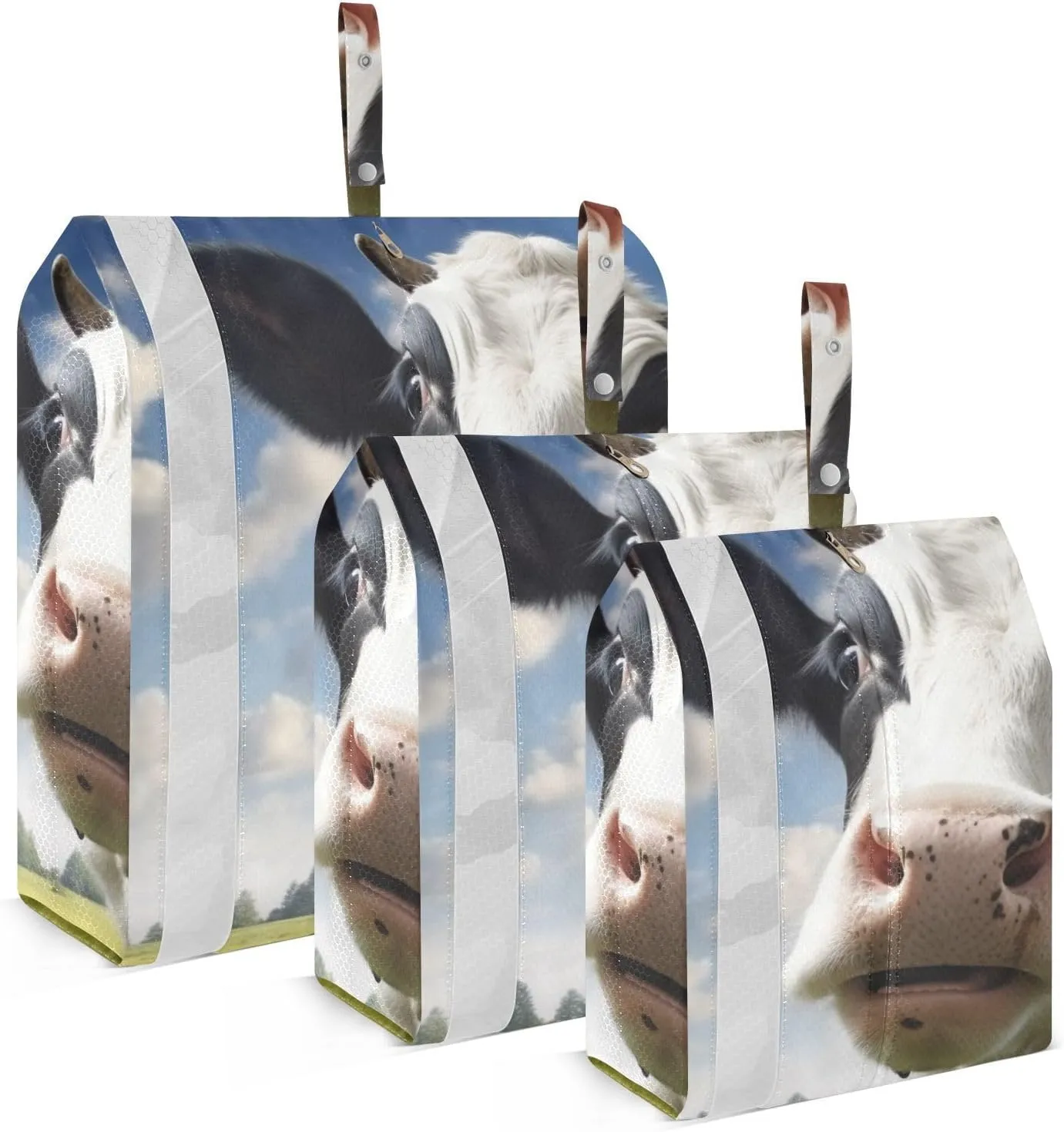 Cow Compression Packing Cubes, 3pcs Compressible Expandable Travel Packing Organizer, Travel Cubes for Suitcase Carry On