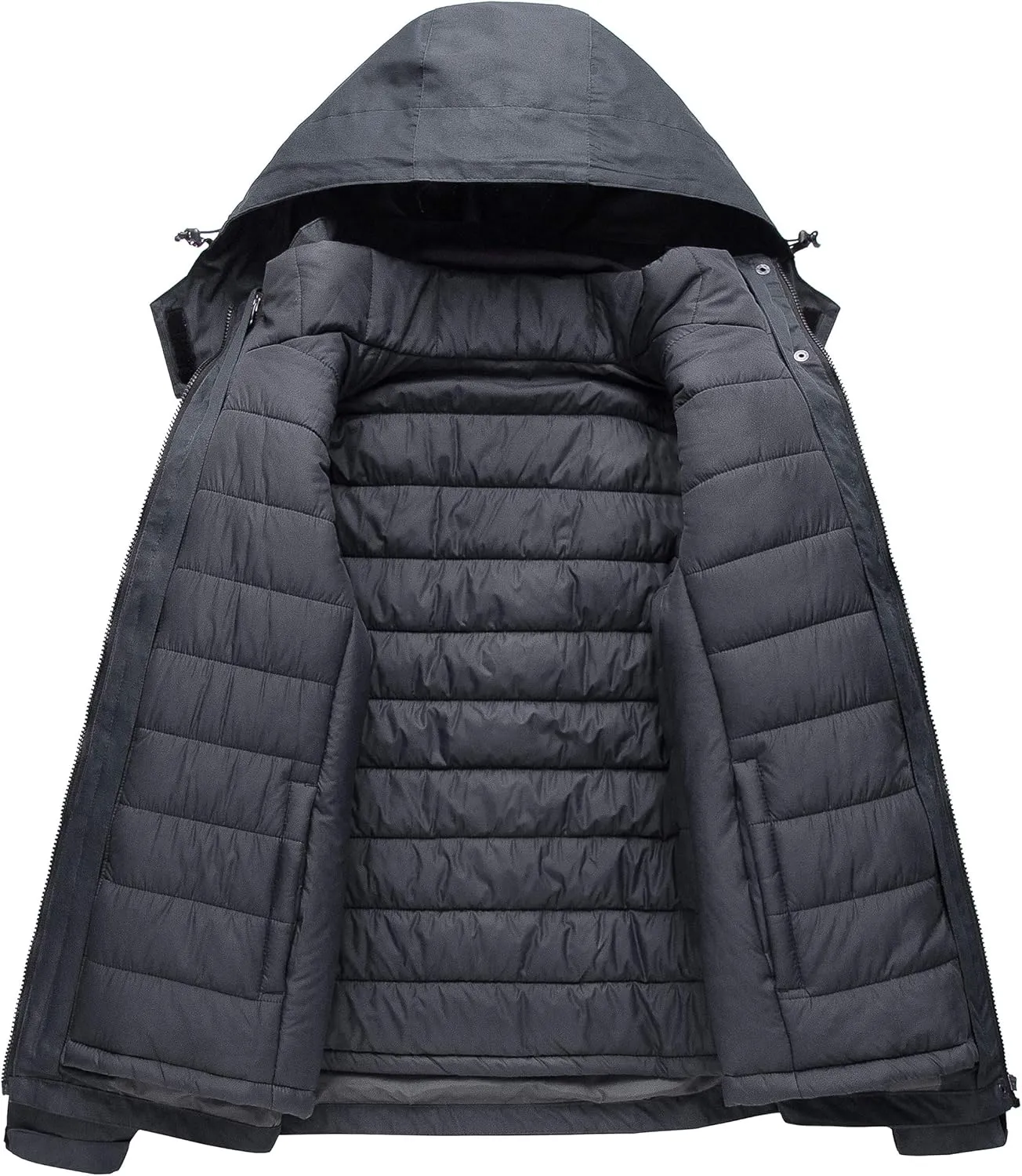 CREATMO US Women's 3 In 1 Waterproof Ski Jacket Windproof Snowboarding Jacket Warm Winter Snow Coat Raincoat