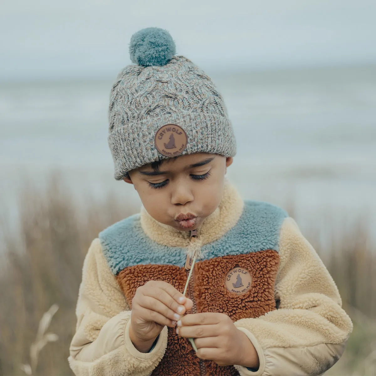 Crywolf Pom Pom Beanie - Blue Speckle